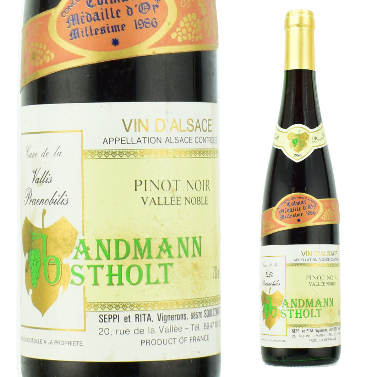 セピ・ランドマン　ピノ・ノワール　ヴァレ・ノーブル　1986　750ml赤　フランス・アルザス　Seppi-Landmann　Vin d'Alsace Pinot Noir Vall?e Noble