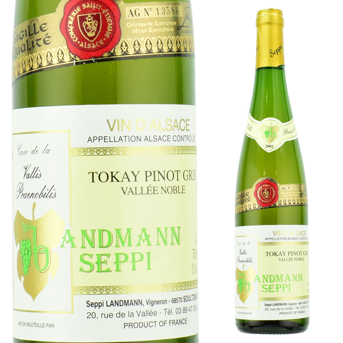 セピ・ランドマン　トケ・ピノ・グリ　ヴァレ・ノーブル　2002　750ml白　フランス・アルザスSeppi-Landmann　Vin d'Alsace Tokay Pinot gris Vallée Noble