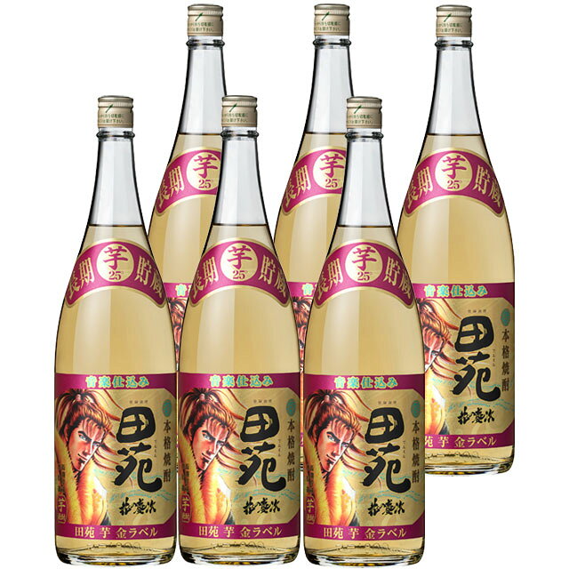 花の慶次 限定ラベル 田苑 芋 金ラベル 25度 1800ml×6本 芋焼酎 送料無料　※北海道・東北地区は、別途送料1000円が発生します。【予約商品】【花の慶次】【コラボ】【数量限定】のサムネイル