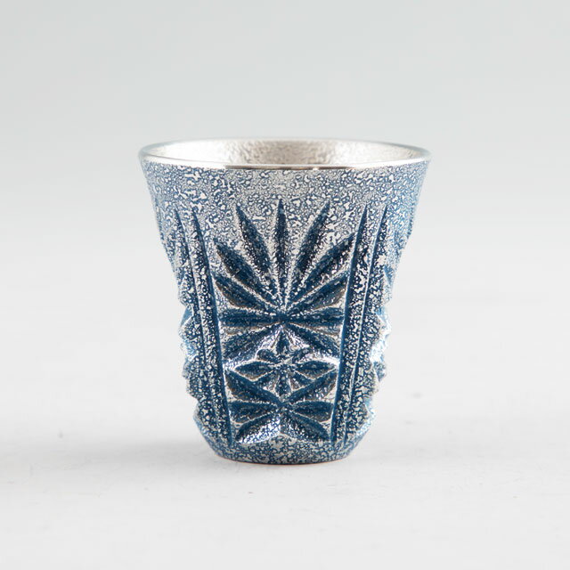 乐天商城 - 薩摩錫器 錫 切子ぐい呑み 漆藍色加工 45ml [No.111-1] 薩摩錫器工芸館　代引不可父の日 錫器 錫製 還暦祝 結婚祝 退職祝 贈答 母の日 プレゼント ギフト 伝統工芸品