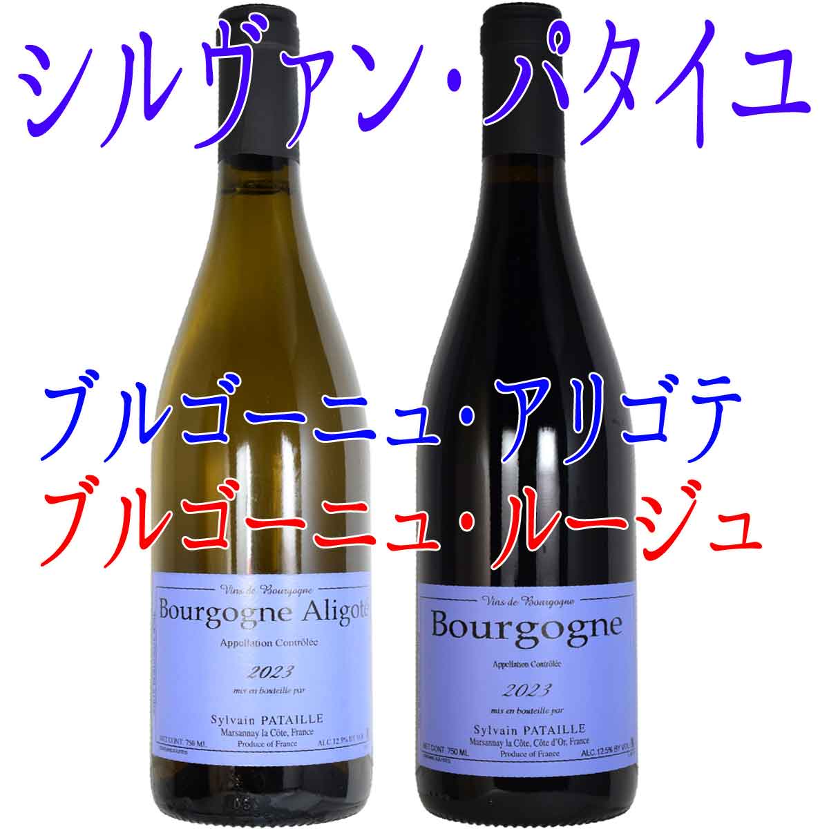 ［紅白2本セット］シルヴァン・パタイユ AOCブルゴーニュ 750ml赤白［アリゴテ］［ブルゴーニュ・ルージュ］BOURGOGNE ALIGOTE / SYLVAIN PATAILLE kinko-10039041 オーリック パッケージ画像