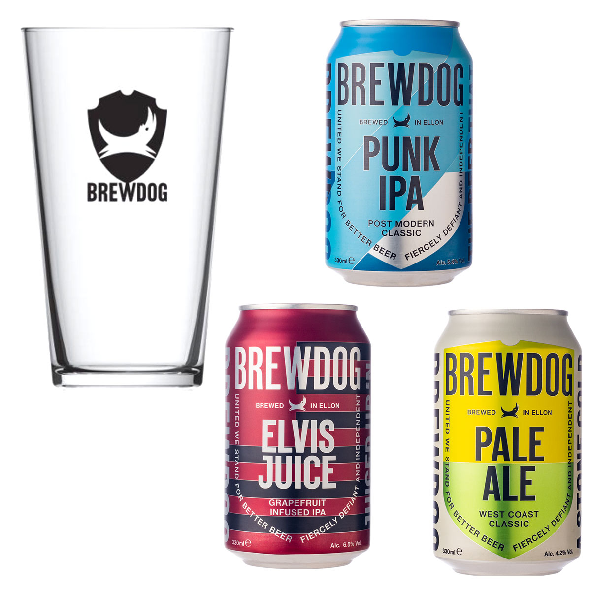 ブリュードッグ 缶3種＆ パイントグラス ペールエール エルビスジュース パンクIPA　BrewDog