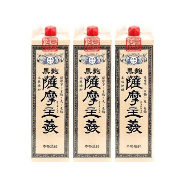 薩摩主義パック 25度 1800ml×3本 芋焼酎 若松酒造※北海道・東北エリアは別途運賃が1000円発生します。 kinko-10038690 オーリック パッケージ画像