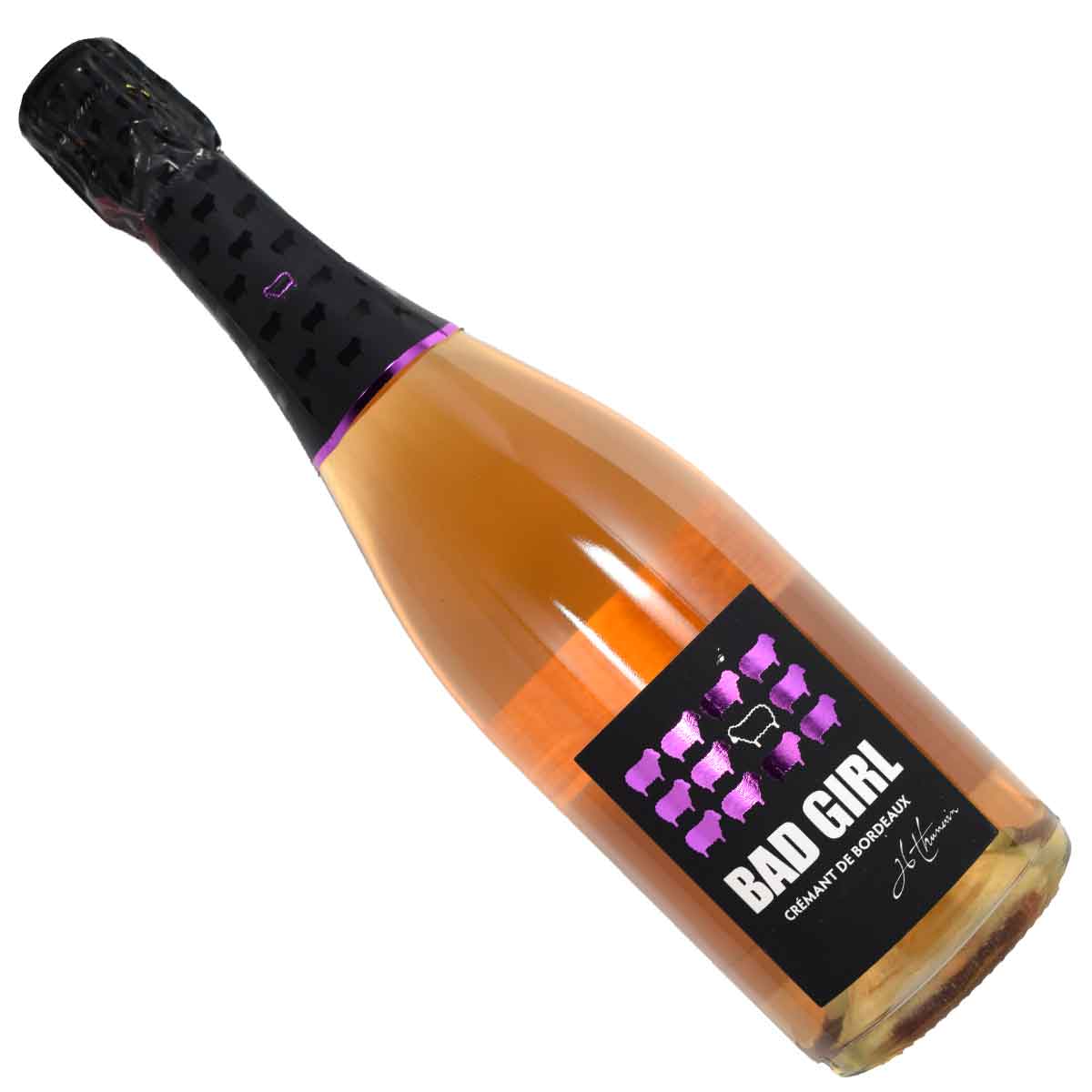 乐天商城 - ［ロゼ］バッド・ガール 750ml泡 クレマン・ド・ボルドー ジャン・リュック・テュヌヴァン（ヴァランドロー）Clement de Bordeaux Bad Girl Rose