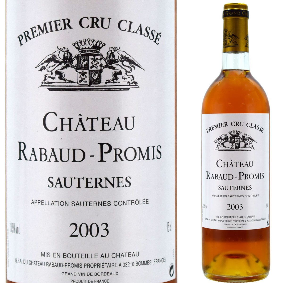 シャトー・ラボー・プロミ　2003　750ml　貴腐ワイン　ソーテルヌ　格付1級　Chateau Rabaud　Promis