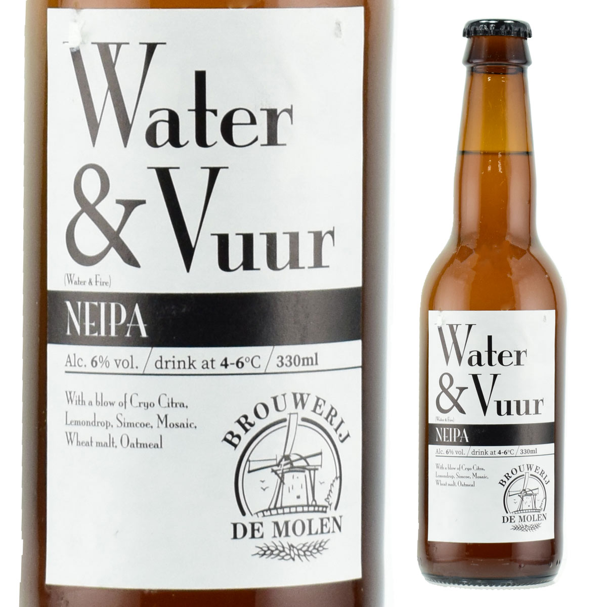 【SALE】デ・モーレン　ウォーター＆ブアー　ニューイングランドIPA　330ml瓶　オランダ　クラフトビール　【オランダビール】　Water & Vuur