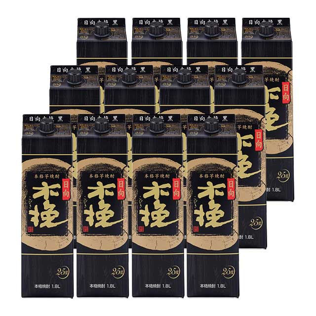 日向木挽(ひゅうがこびき) 黒 25度 パック 1800ml×12本 芋焼酎 雲海酒造※北海道・東北エリアは別途運賃が1000円発生します。