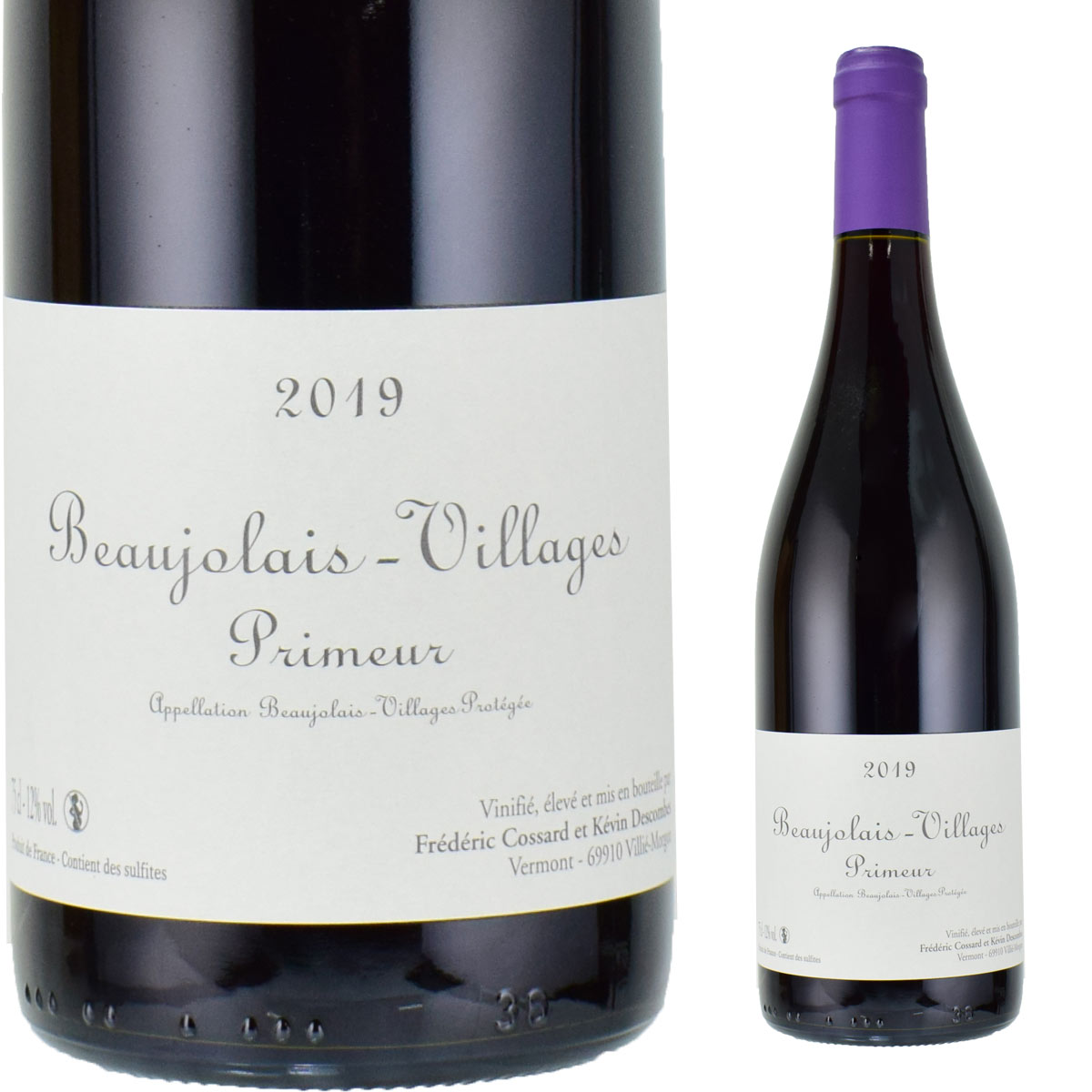 フレデリック・コサール　＆　ケヴィン・デコンブ　ボジョレー・ヴィラージュ・ヌーボー　2019　750ml赤Beaujolais-Villages Primeur Frederic Cossard & Kevin Descombes　送料無料ですが北海道・東北は別途送料必要のサムネイル