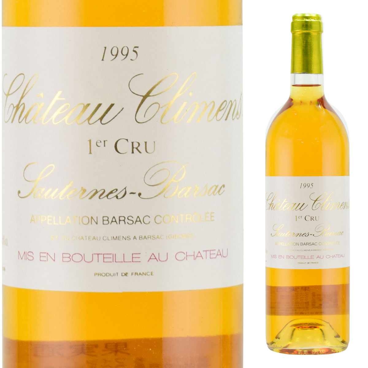 シャトー・クリマン 1995 750ml 貴腐ワイン ソーテルヌ 格付1級　Chateau　Climens Sauternes　デザートワイン　送料無料商品につき、北海道・東北は別途送料必要（1,000円追加）