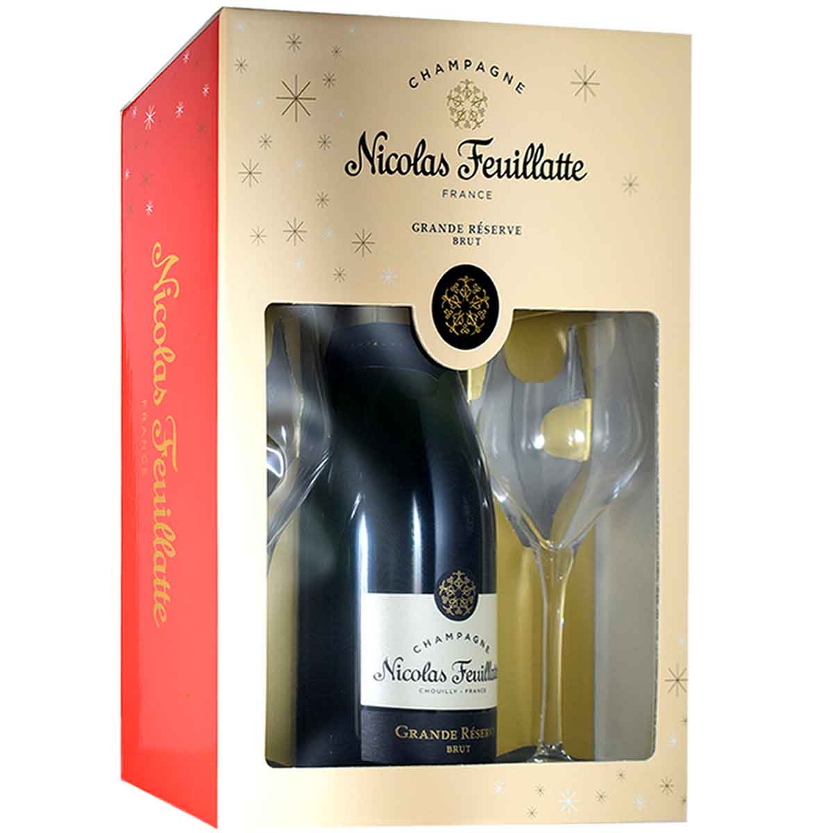 ［グラン・レゼルヴ］ブリュット 750ml泡 シャンパーニュ ニコラ・フィアット グラス2脚入りギフトボックスNicolas Feuillatte kinko-10038918 オーリック サンプル画像2