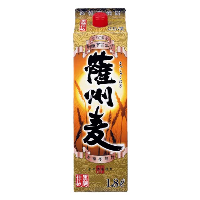 商品詳細 ■商品番号 041580 ■商品種別 麦焼酎 ■内容量 1800ml ■アルコール度数 25度 ■麹菌 黒麹 ■蒸留方法 減圧蒸留 ■メーカー 若松酒造(株) ■原材料 麦・麦麹 コメント 厳選された二条大麦と清冽な水を用い、黒麹...