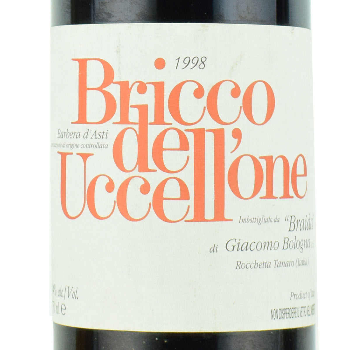 バルベーラ ダスティ　ブリッコ デル ウッチェッローネ　1998　750ml赤　ブライダ　イタリアワイン　Barbera d’Asti DOCG Bricco dell’Uccellone