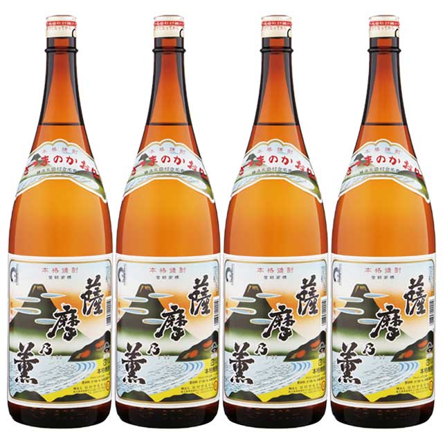 乐天商城 - 薩摩乃薫(さつまのかおり) 白麹 25度 1800ml×4本 芋焼酎 田村合名