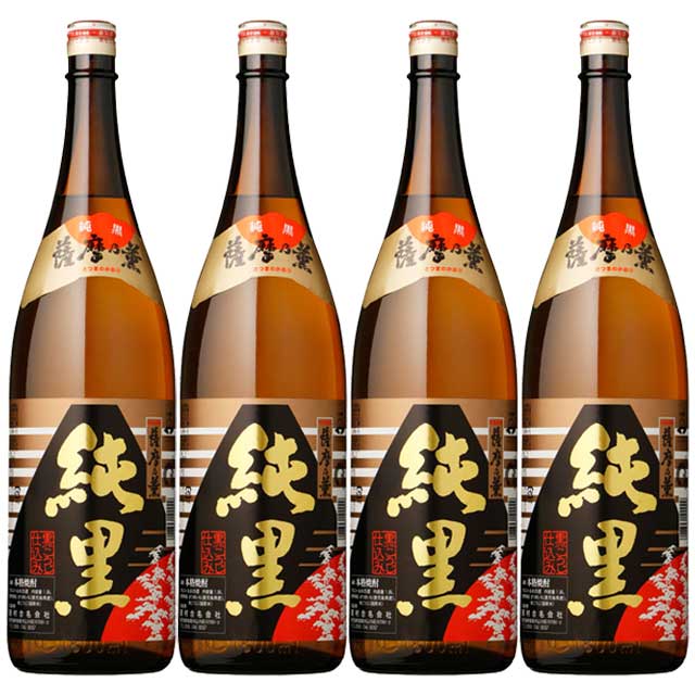 乐天商城 - 薩摩乃薫(さつまのかおり) 純黒 25度 1800ml×4本 芋焼酎 田村合名※北海道・東北エリアは別途運賃が1000円発生します。