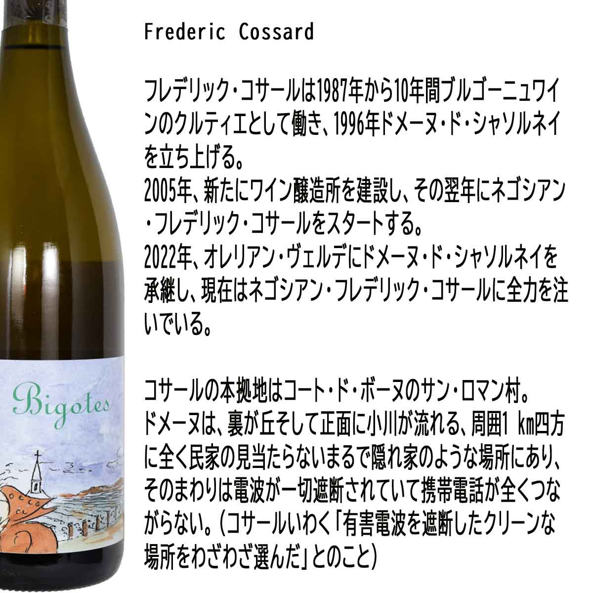 フレデリック・コサール ブルゴーニュ・ブラン ビゴット （白）2022 750ml フランス・ブルゴーニュ地方AC Bourgogne Blanc Bigotes Frederic Cossard　送料無料ですが北海道・東北は別途送料必要（1000円） kinko-10035796 オーリック サンプル画像2