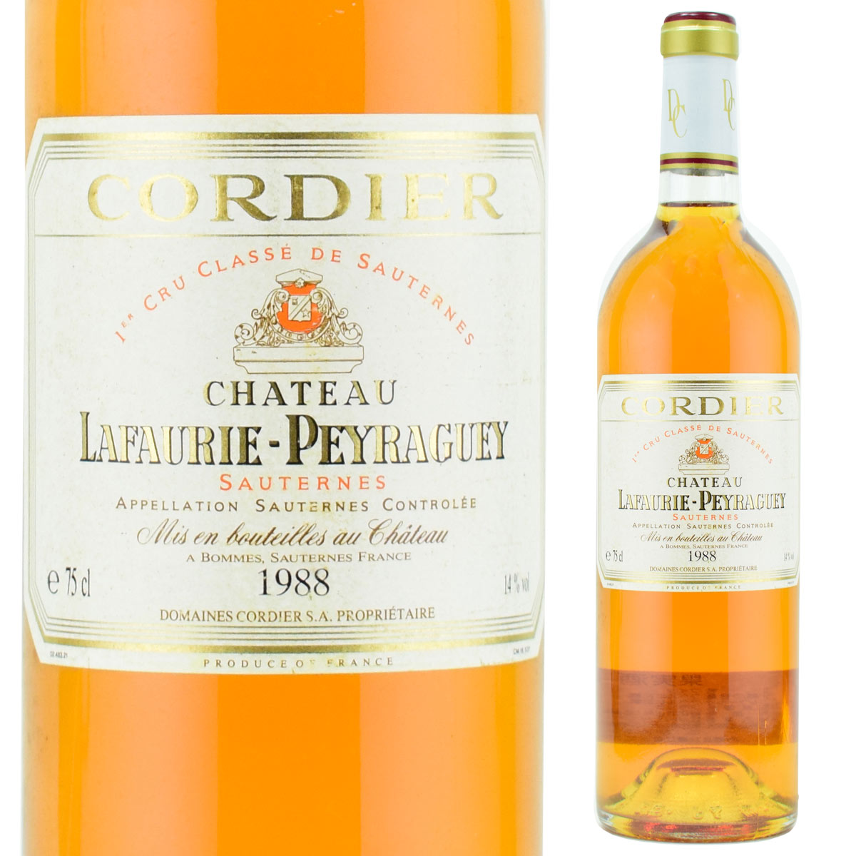 シャトー・ラフォリ・ペイラゲ　1988　750ml　貴腐ワイン　ソーテルヌ　格付1級　Chateau Lafaurie Peyraguey デザートワイン