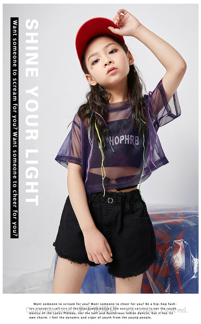 メッシュトップス ショットパンツ タンクトップ キッズ ダンス衣装 ヒップホップ HIPHOP ダンストップス 女の子 ジャズダンス ステージ衣装 練習着 体操服 へそ出し キッズ タンクトップ キッズダンス衣装 セットアップ