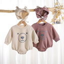 ロンパース クリスマス コスプレ 2点セット ベージュ ブラウン 女の子 秋冬 ベビー服 新生児服 送料無料 長袖 厚手 じんべい 新生児 カバーオール 冬 ベ...