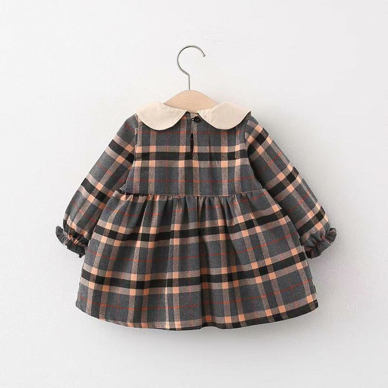 【2点セット】韓国子供服 ワンピース チェック柄 ぬいぐるみ付き 送料無料 スーツ 熊 クマ 卒業式 女の子 小学生 入園式 フォーマル 子供ドレス 春秋 長袖 供服 入学式 73 80 90 100cm 秋冬 発表会 女の子 かわいい ベビー服 お出かけ ベビードレス