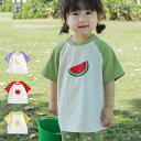 【綿95%】スイカ Tシャツ 夏用 半袖 ベビー服 パジャマ 肌着 夏服 刺繍 春夏 新生児 幼児 子ども 子供 小学生 女の子 姉妹 可愛い 通園 保育園 プ...