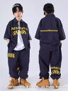 半袖シャツ パンツ ヒップホップダンス衣装 トップス HIPHOP キッズ 原宿系ダンス衣装 キッズダンス ヒップホップ ダンス 上下 男の子 女の子 ズボン ...
