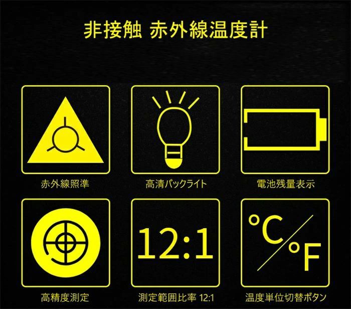 非接触型 温度計 料理用温度計 デジタル温度計 工業用温度計0.5秒測定 小型 ミニ コンパクト クッキング温度計 デジタル 揚げ物 油 赤外線温度計 －50℃～400℃測定できる