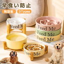 早食い防止食器 食器台 ペットボウル ペット フードボウル フードボウルスタンドセット 食器 陶器 木製 高い 高さがある 犬/猫向き 丸飲み防止 餌入れ エサ...