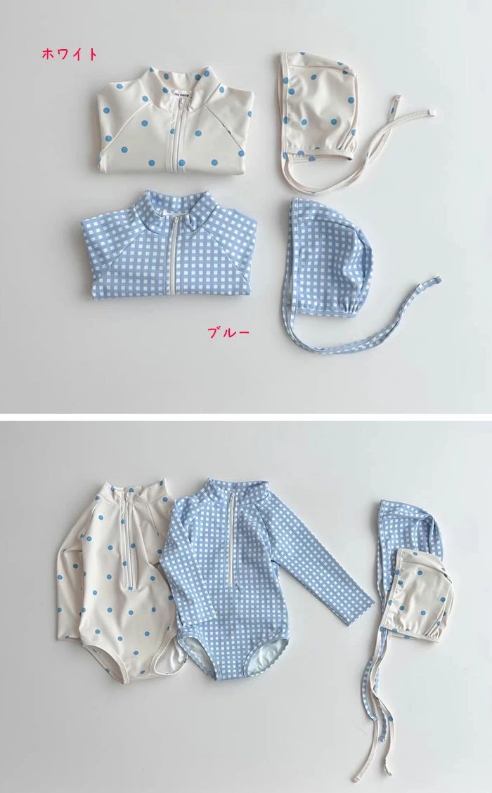 送料無料 ベビー 水着 女の子 ラッシュガード 男の子 66 73 80 90 100 長袖 帽子付き 2点セット ロンパース ジュニア ベビースイミング 赤ちゃん かわいい スイムウェア 海プール ビーチ 紫外線対策 日焼け防止 つなぎ 赤ちゃん 可愛い 幼児 幼稚園 3