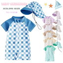 ベビー水着 ワンピース 半袖 男の子 女の子 ラッシュガード 帽子付き ロンパース 子供 スイムウェア チェック柄 UVカット 日焼け防止 プール 水遊び 海水...