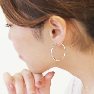 【あす楽対応】フープピアス 18K イエローゴールド ホワイトゴールド レディース・シューナ 小顔に見える K18 18金 大きい 大きめ 大ぶり 存在感 目立つ リングピアス 輪っか 地金 おしゃれ 人気 シンプル 可愛いピアス 誕生日プレゼント 女性 ジュエリー ブランド
