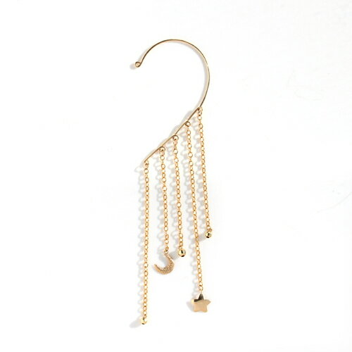 楽天Cafe Fragrant Olive【スーパーセール半額】【3日以内出荷】三日月と星モチーフ K14ゴールドフィルド イヤーフック・シュテン 【片耳販売】 14KGF 【廃番により最終販売】ラスト1点