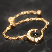 チェーンリング リング 18K 指輪 ダイヤモンド ダイアモンド ゴールド K18 18金・ルナリエ 三日月 キラキラ ゴージャス 誕生日プレゼント 華奢 シンプル 可愛い ゆびわ ジュエリー ブランド 宝石 お