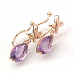 【ライトアメジスト×ピンクゴールドイヤリング・レッシーモ 】
