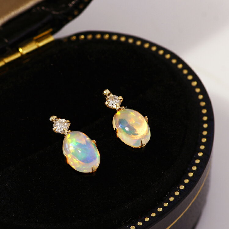 Artesania SAYA オパール ダイヤモンド18kピアス 一点物 レディース