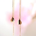 【3日以内出荷】桜の花びらモチーフ K18 ピンクゴールド アメリカンピアス・スローペタル 18金 18K 地金 日本製