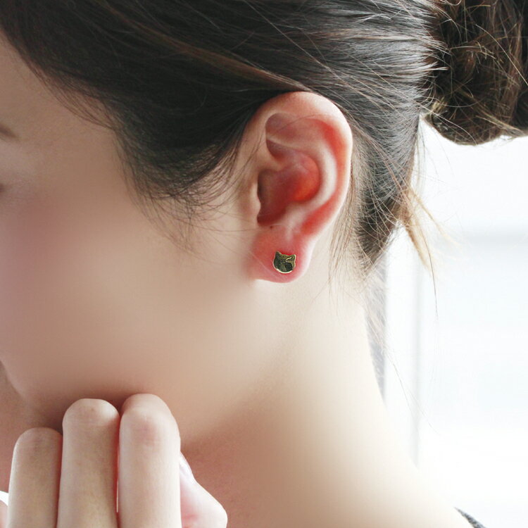 【あす楽対応】セカンドピアス 軸太0.8mm 長さ12mm 18K レディース ゴールド・キャティル 18金 地金 華奢 シンプル ポストが太い ネコ 猫モチーフ ポストが長い ピアスホール 安定 誕生日プレゼント 女性 可愛いピ クリスマスプレゼント 自分へのご褒美