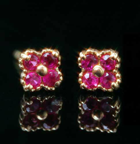 【あす楽対応】ルビー 7月誕生石 K10 ピアス レディース・ルベンナ ピンクゴールド ホワイトゴールド イエローゴールド お花 フラワー カラーストーン モチーフ 華奢 シンプル 可愛いピアス ジュエリー ボタニカル柄 誕生日プレゼント クリスマスプレゼント 自分へのご褒美