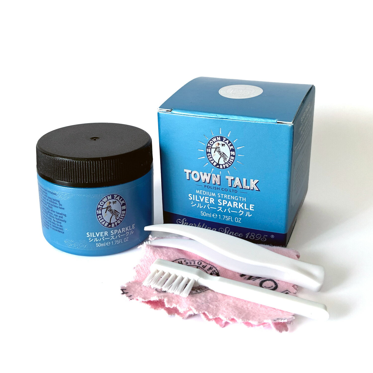 【3日以内出荷】シルバー専用ジュエリークリーナー ・ジュエルスパークル 洗浄液 ブラシ付き 貴金属ケア用品 備品 Town Talk タウントーク