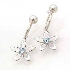 【ブルートパーズ×ホワイトゴールドイヤリング・フィーノ】