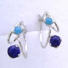【ラピスラズリ×ターコイズピアス・フィジー】