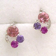 【ピンクグラデーション×ホワイトゴールドピアス・フランボワーズ】