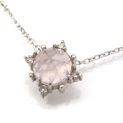 【ローズクオーツ×ダイヤモンドネックレス・アルヴェリカ】