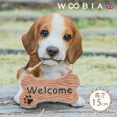 お出迎えするわんこ《 ビーグル (15cm)》〔 WOOBIA ウービア ウェルカム 玄関 welcome 置物 ガーデニング 犬 置物 北欧 おしゃれ ガーデン雑貨 動物 ガーデニング雑貨 かわいい ナチュラル 庭 屋外 オブジェ イギリス アニマル エクステリア インテリア 〕