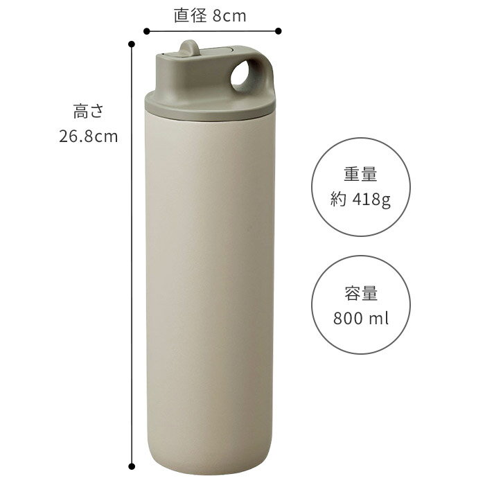 水筒 おしゃれ KINTO キントー アクティブタンブラー 800ml ACTIVE TUMBLER マグボトル スパウトタイプ ドリンク 大容量 二重構造 保冷 持ち手 ステンレス ジム アウトドア キャンプ 学校 スポーツ お茶 BPAフリー シンプル 人気 かわいい プレゼント