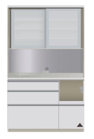 食器棚 ダイニングボード キッチンボード VIR-1200R 幅120cm 奥行50cm 高さ198cm 右オープン 引き戸 パールホワイト ダイニング 食堂 飛散防止 耐震ロック ダイヤモンドハイグロス 引出し 収納 扉 国産 日本製 開梱・設置サービス【smtb-KD】