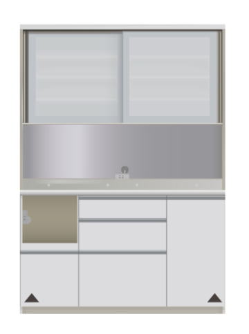 食器棚 ダイニングボード キッチンボード VIL-S1400R 幅140cm 奥行45cm 高さ198cm 左オープン 引き戸 パールホワイト ダイニング 食堂 飛散防止 耐震ロック ダイヤモンドハイグロス 引出し 収納 扉 国産 日本製 開梱・設置サービス【smtb-KD】