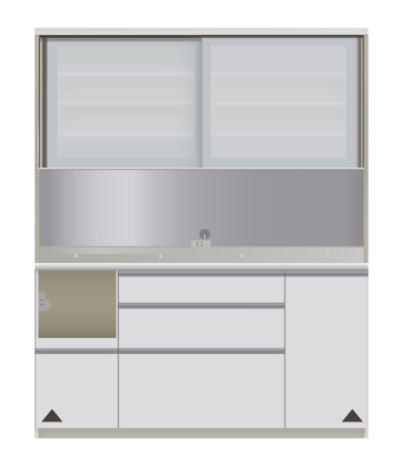 食器棚 ダイニングボード キッチンボード VIL-1600R 幅160cm 奥行50cm 高さ198cm 左オープン 引き戸 パールホワイト ダイニング 食堂 飛散防止 耐震ロック ダイヤモンドハイグロス 引出し 収納 扉 国産 日本製 開梱・設置サービス【smtb-KD】