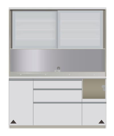 食器棚 ダイニングボード キッチンボード VIR-1600R 幅160cm 奥行50cm 高さ198cm 右オープン 引き戸 パールホワイト ダイニング 食堂 飛散防止 耐震ロック ダイヤモンドハイグロス 引出し 収納 扉 国産 日本製 開梱・設置サービス【smtb-KD】