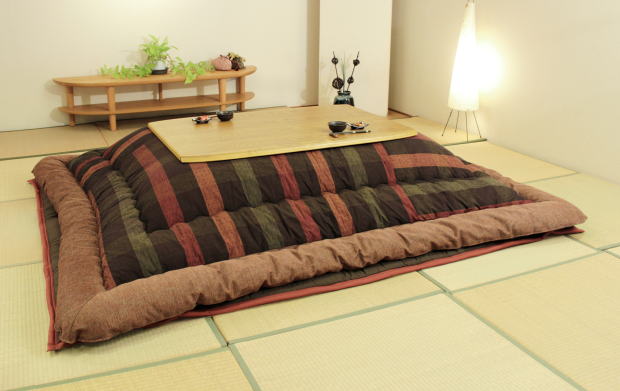 こたつ布団 コタツ布団 KF-388 長方形 180cmこたつ用 掛・敷 セット 格子柄 和柄 絣技法 ファブリック 布 厚手 国産 日本製【smtb-KD】