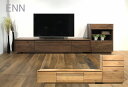 テレビボード テレビ台 ローボード ENN 幅180cm ルーバー フラップ扉 引出し 収納 天然木 節入り ウォールナット オーク 国産 日本製 開梱・設置サービス【smtb-KD】(3)
